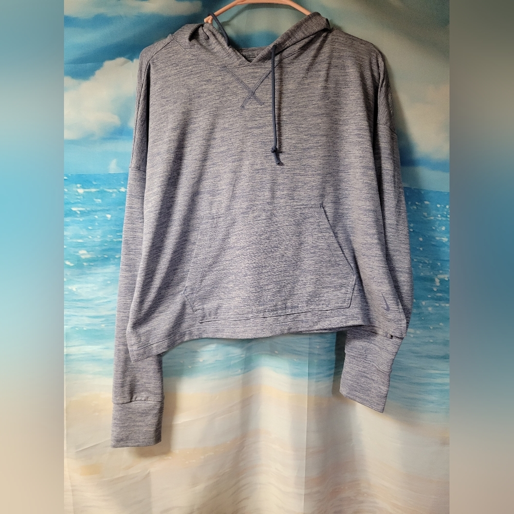 Nike Dri-fit Ladies Blue Hoodie Sweatshirt Pullover Size Medium